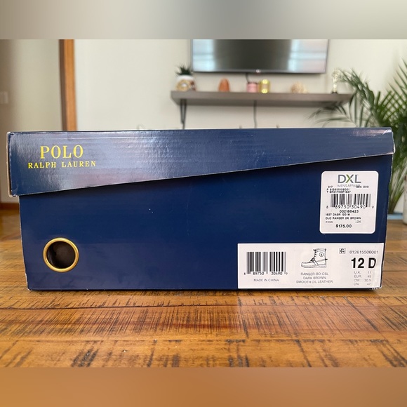 Polo Ralph Lauren Men’s Ranger Boot in Dark Brown, Smooth Oil Leather. Size 12 D - Picture 6 of 6